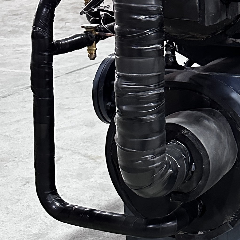 Close-Up of Thickened Insulation Pipes
